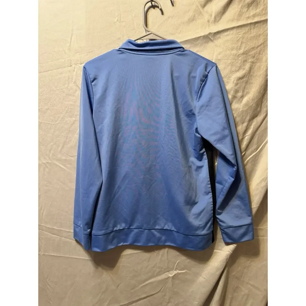 Unisex Adidas zip up jacket Blue, black, and white size 14/16 Boys